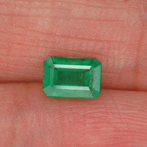 Smeraldo naturale verde da 0,53 ct, taglio smeraldo, SI-I1