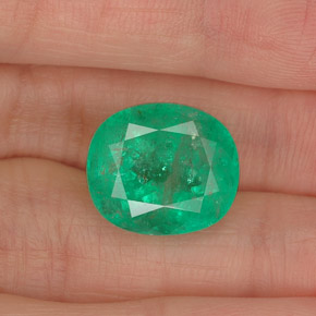 Smeraldo naturale verde da 10,03 ct, taglio ovale, I1