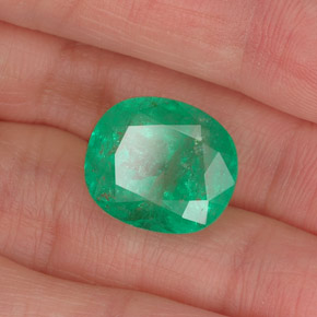 Smeraldo naturale verde da 10,03 ct, taglio ovale, I1