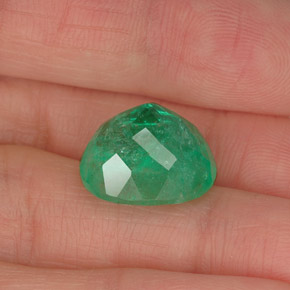 Smeraldo naturale verde da 10,03 ct, taglio ovale, I1