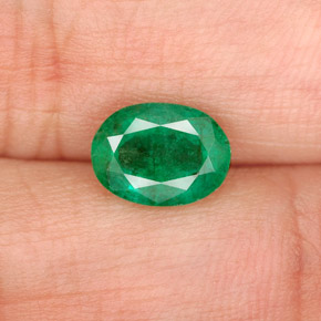 Smeraldo naturale verde da 1,09 ct, taglio ovale, I1