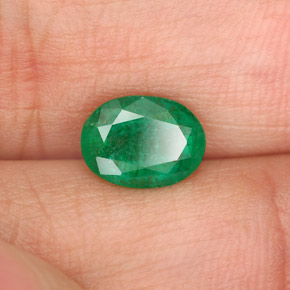 Smeraldo naturale verde da 1,09 ct, taglio ovale, I1