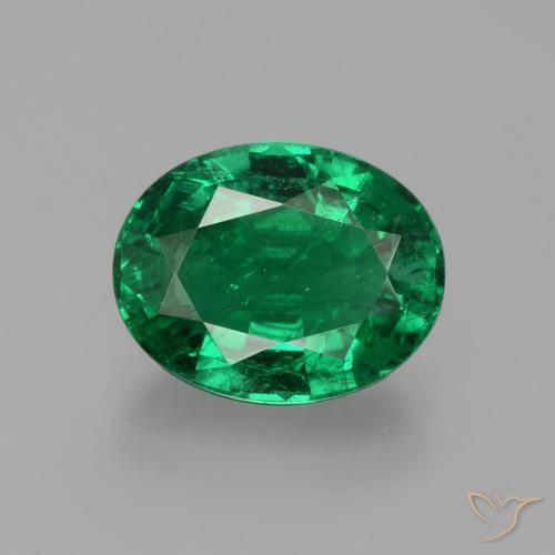 2.47ct Naturale Verde scuro Smeraldo, Ovale, SI