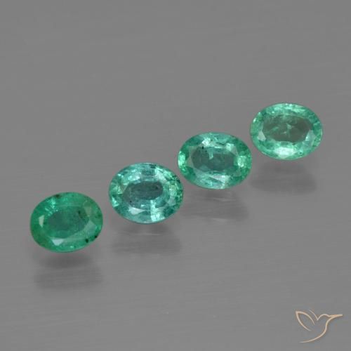 1.07ctw Naturale Verde bluastro Smeraldo, Ovale, SI
