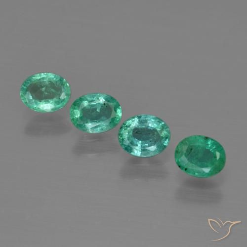 Gemme di Smeraldo Verde bluastro naturale da 1.07 ct, Ovale, SI