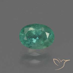 Smeraldo Verde bluastro naturale da 0.85 ct, Ovale, SI