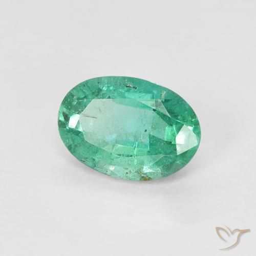 Smeraldo Verde freddo naturale da 0.64 ct, Ovale, SI