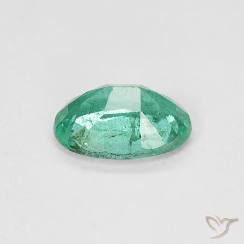 Smeraldo Verde freddo naturale da 0.64 ct, Ovale, SI