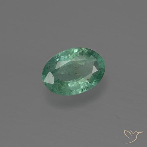 Smeraldo Blu verde naturale da 0.64 ct, Ovale, SI