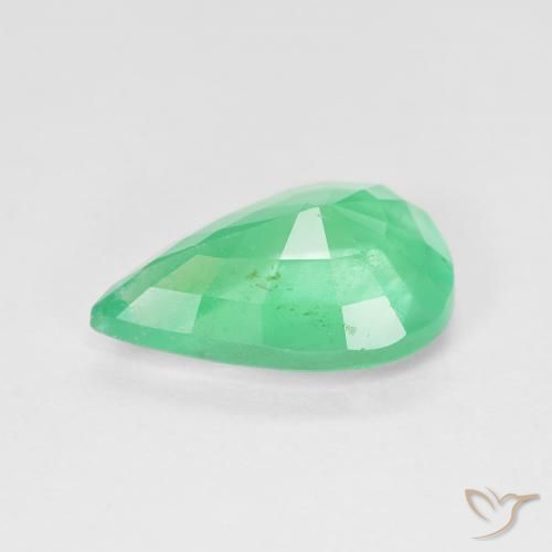 Smeraldo Verde chiaro naturale da 3.54 ct, Forma a pera, SI