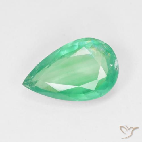 3.27ct Naturale Verde brillante Smeraldo, Forma a pera, SI