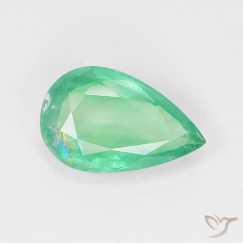 Smeraldo Verde brillante naturale da 3.27 ct, Forma a pera, SI
