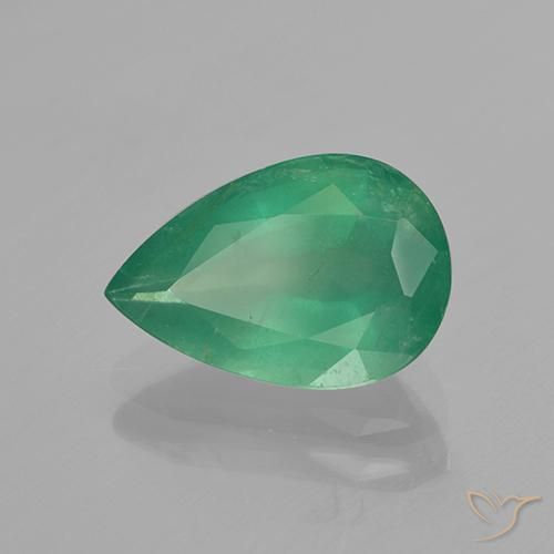 Smeraldo Verde medio naturale da 3.04 ct, Forma a pera, SI