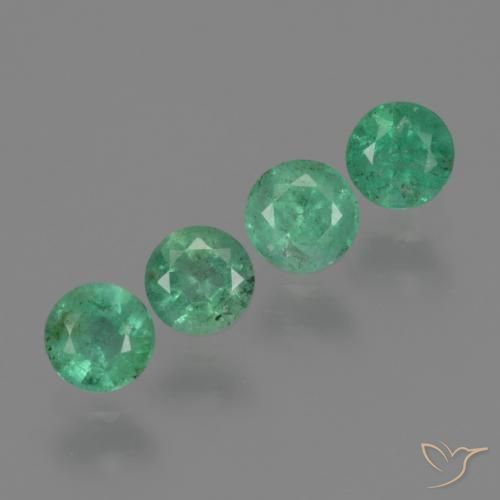 Gemme di Smeraldo Verde Pistacchio naturale da 0.87 ct, Rotondo, SI-I1