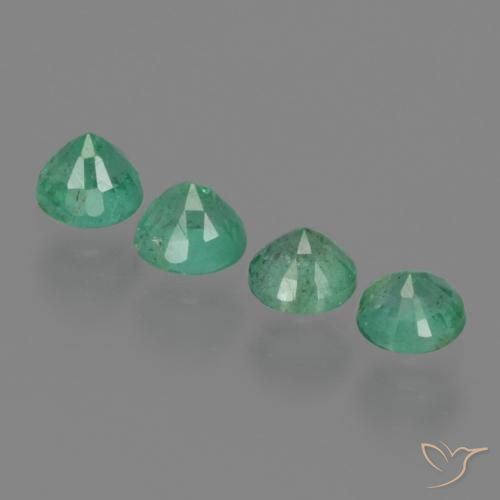 Gemme di Smeraldo Verde Pistacchio naturale da 0.87 ct, Rotondo, SI-I1