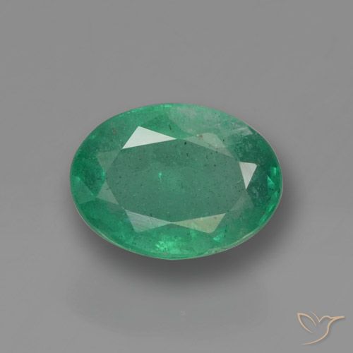0.88ct Naturale Verde freddo Smeraldo, Ovale, SI-I1