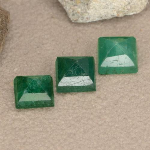 Gemme di Smeraldo Verde medio naturale da 1.04 ct, Quadrato, VS-SI