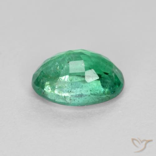 Smeraldo Verde chiaro naturale da 0.76 ct, Ovale, SI