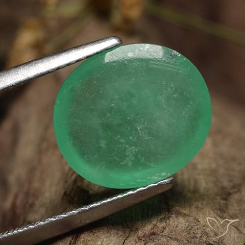 Smeraldo Verde brillante naturale da 6.26 ct, Ovale, Traslucido
