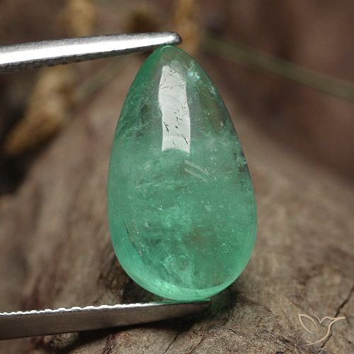 6.23ct Naturale Verde chiaro Smeraldo, Forma a pera, Traslucido