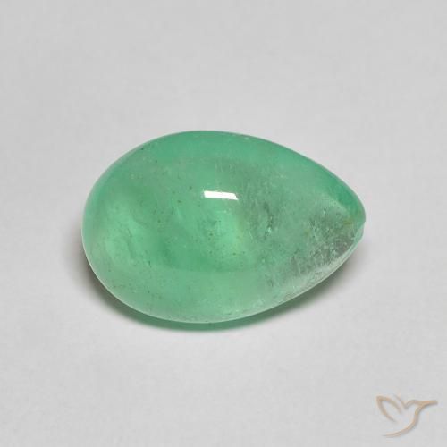 3.91ct Naturale Verde chiaro Smeraldo, Forma a pera, Traslucido