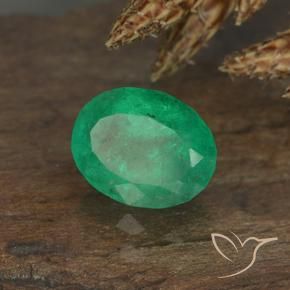 Smeraldo Verde caldo naturale da 0.88 ct, Ovale, VS-SI