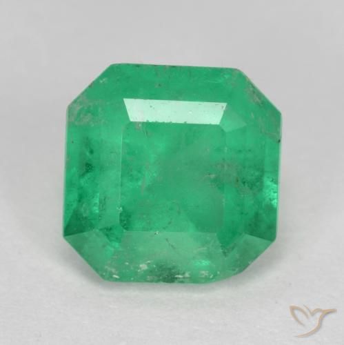 Smeraldo Verde brillante naturale da 1.61 ct, Ottagonale / Taglio smeraldo, VS-SI