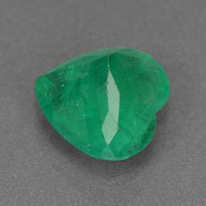 Smeraldo verde medio naturale da 2,13 ct, a forma di cuore, VS-SI