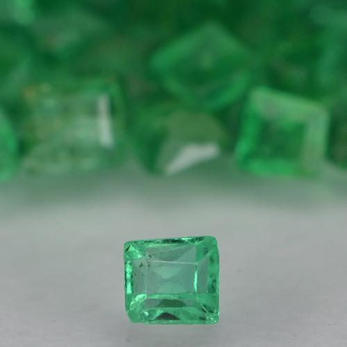 Smeraldo naturale verde da 1,34 ct, quadrato, VS-SI