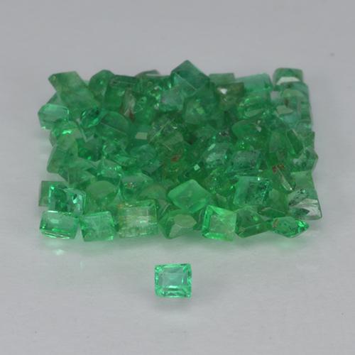 Smeraldo naturale verde da 1,34 ct, quadrato, VS-SI