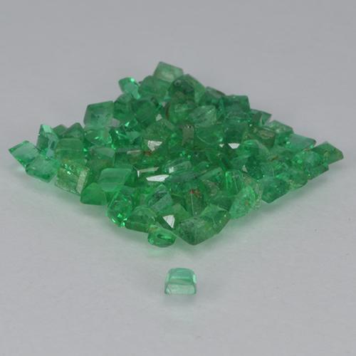 Smeraldo naturale verde da 1,34 ct, quadrato, VS-SI