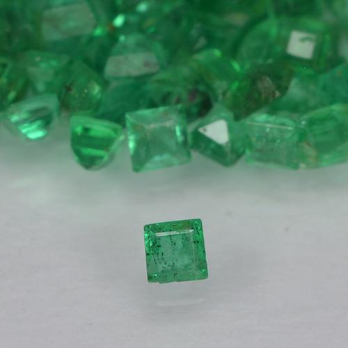 Smeraldo naturale verde da 1,23 ct, quadrato, VS-SI
