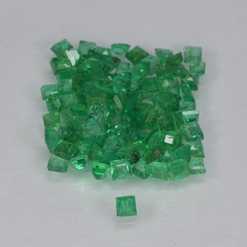 Smeraldo naturale verde da 1,23 ct, quadrato, VS-SI