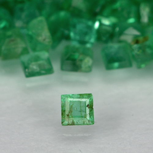 Smeraldo naturale verde da 2,08 ct, quadrato, SI