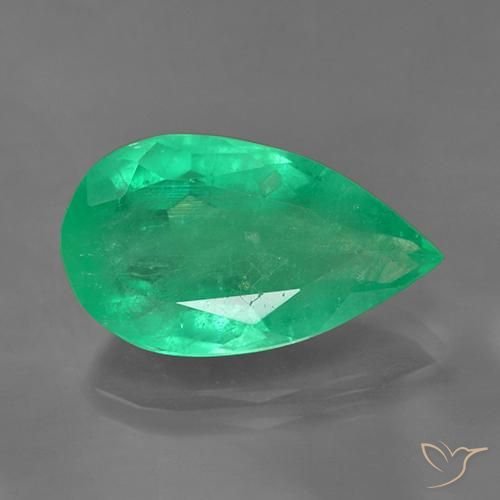 Smeraldo Verde brillante naturale da 7.46 ct, Forma a pera, SI