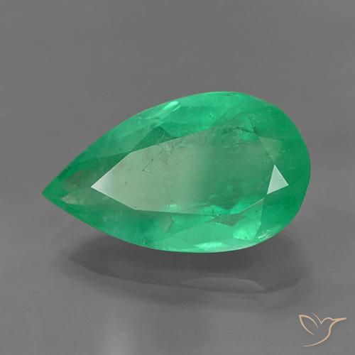 Smeraldo Verde brillante naturale da 7.46 ct, Forma a pera, SI