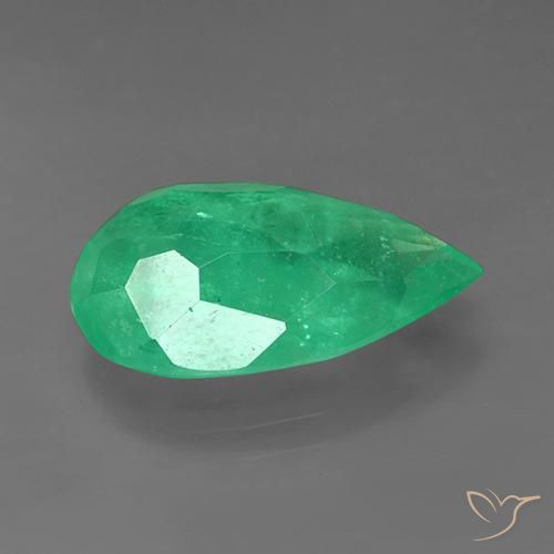 Smeraldo Verde brillante naturale da 7.46 ct, Forma a pera, SI