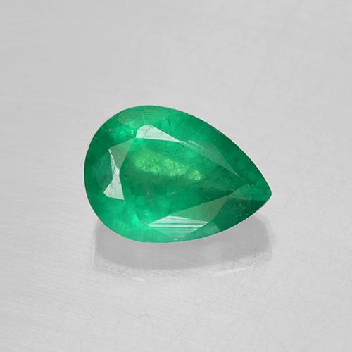 Smeraldo naturale verde da 0,79 ct, taglio a pera, SI