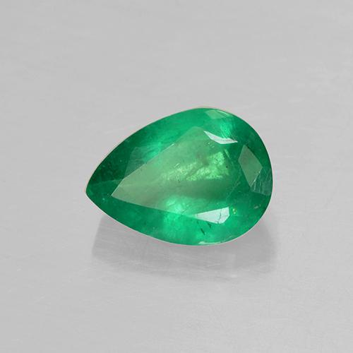 Smeraldo naturale verde da 0,79 ct, taglio a pera, SI