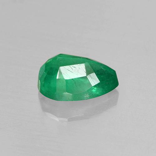 Smeraldo naturale verde da 0,79 ct, taglio a pera, SI