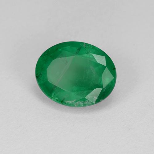 Smeraldo Verde medio naturale da 1.74 ct, Taglio ovale, SI-I1