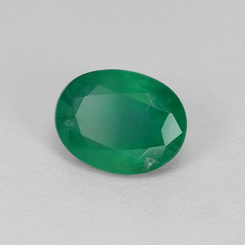 Smeraldo naturale verde da 1,35 ct, taglio ovale, SI