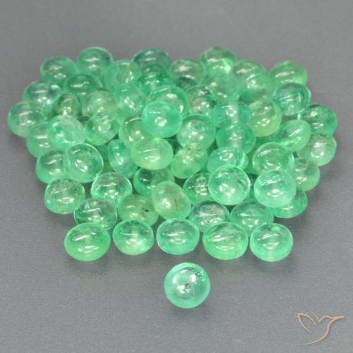 0.31ct Naturale Verde giallastro pallido Smeraldo, Rotondo, Trasparente