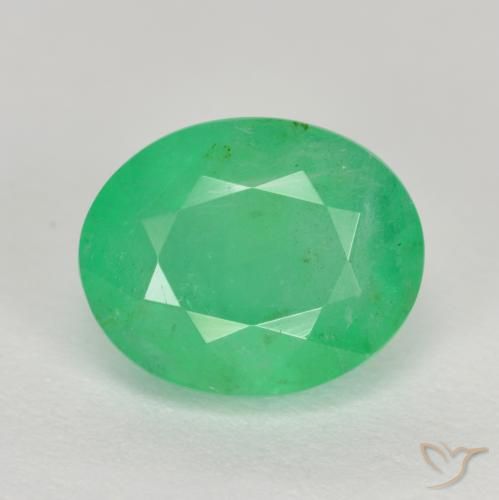 2.41ct Naturale Verde giallastro Smeraldo, Ovale, SI-I1