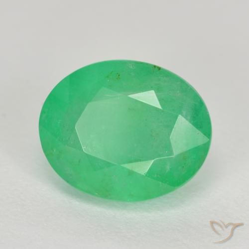 Smeraldo Verde giallastro naturale da 2.41 ct, Ovale, SI-I1