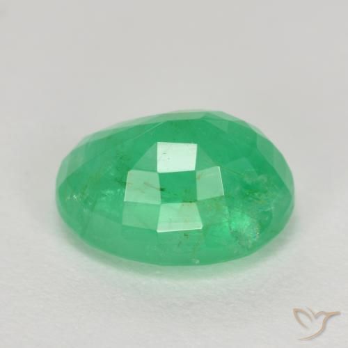Smeraldo Verde giallastro naturale da 2.41 ct, Ovale, SI-I1