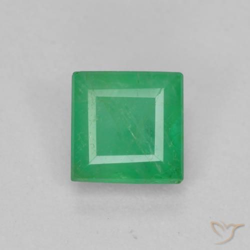 Smeraldo Verde caldo naturale da 0.53 ct, Quadrato, SI-I1