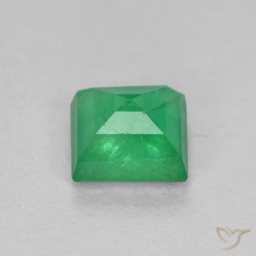 Smeraldo Verde caldo naturale da 0.53 ct, Quadrato, SI-I1