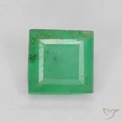 0.38ct Naturale Verde giallastro Smeraldo, Quadrato, VS-SI
