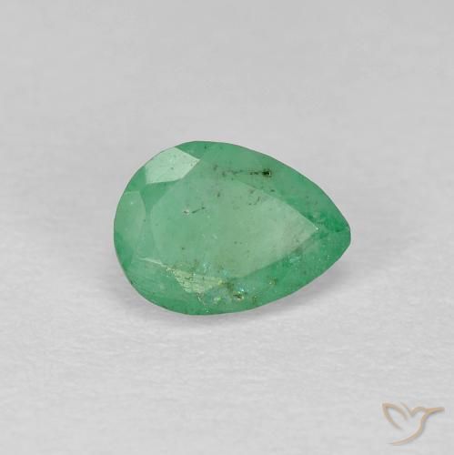 0.51ct Naturale Verde Pistacchio Smeraldo, Forma a pera, SI-I1